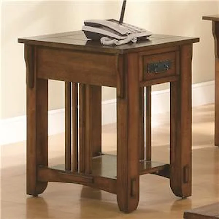 Drawer Side Table with Shelf